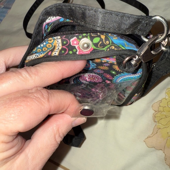 Charm 14 Colorful Paisley Crossbody Bag with clear pocket for phone - Picture 6 of 10